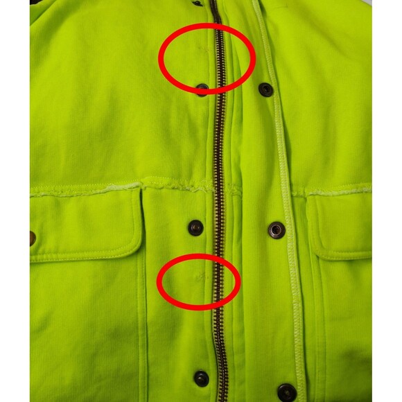 Free People Cardigan Radio Hoodie Top Jacket Zip-Up Oversized Green M NWD 283158 - Picture 7 of 7